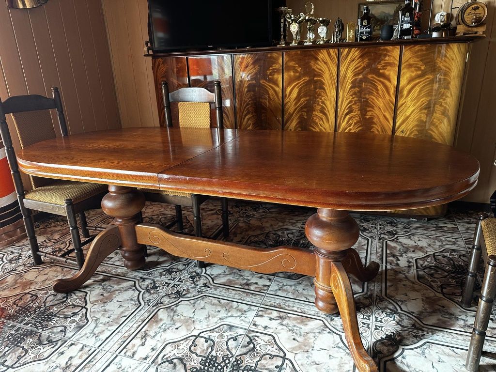 Stół drewniany Rozkładany MOCNY CIĘŻKI