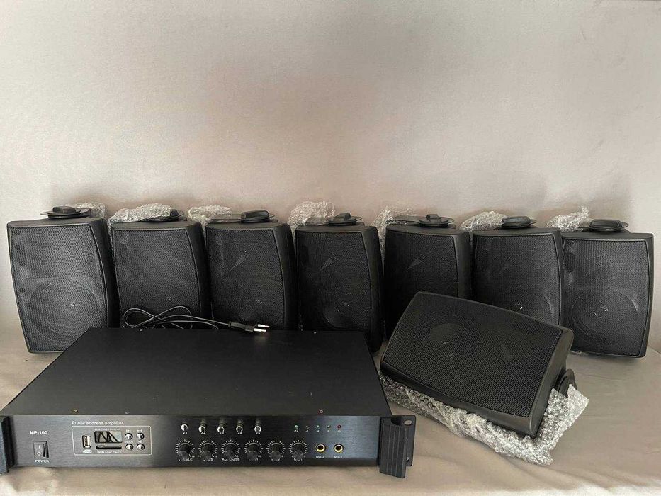 Фоновая озвучка кафе бара тогрового зала  усь и колонки 4 шт