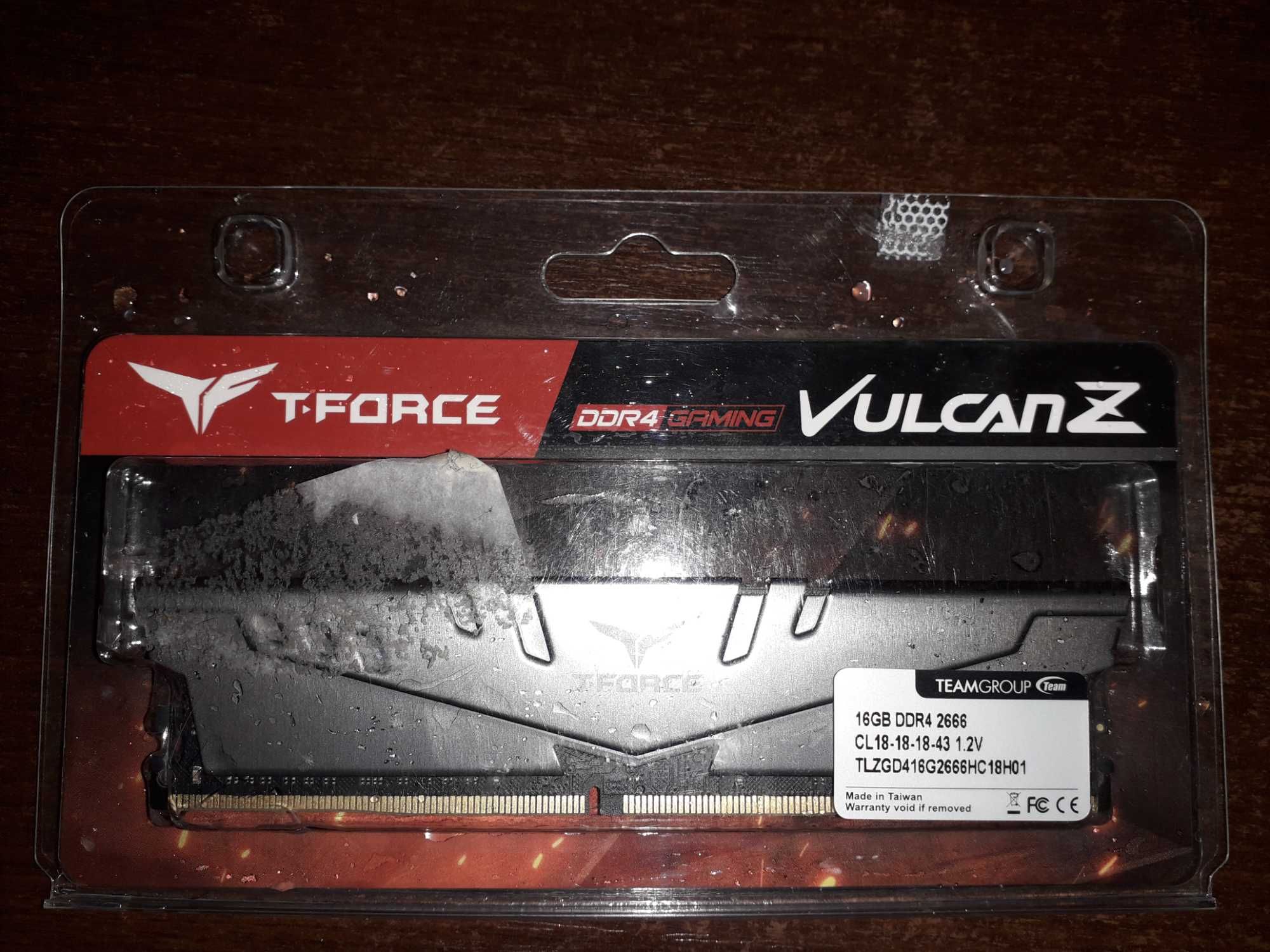 Оперативная память DDR4 16GB/2666 Team T-Force Vulcan Z Gray