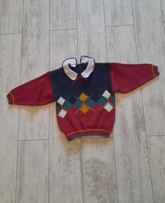 Вінтажний светр з воротничком на 3 роки