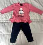 Fato Bebé Camisola Rosa + Calças Azuis 6M NOVO