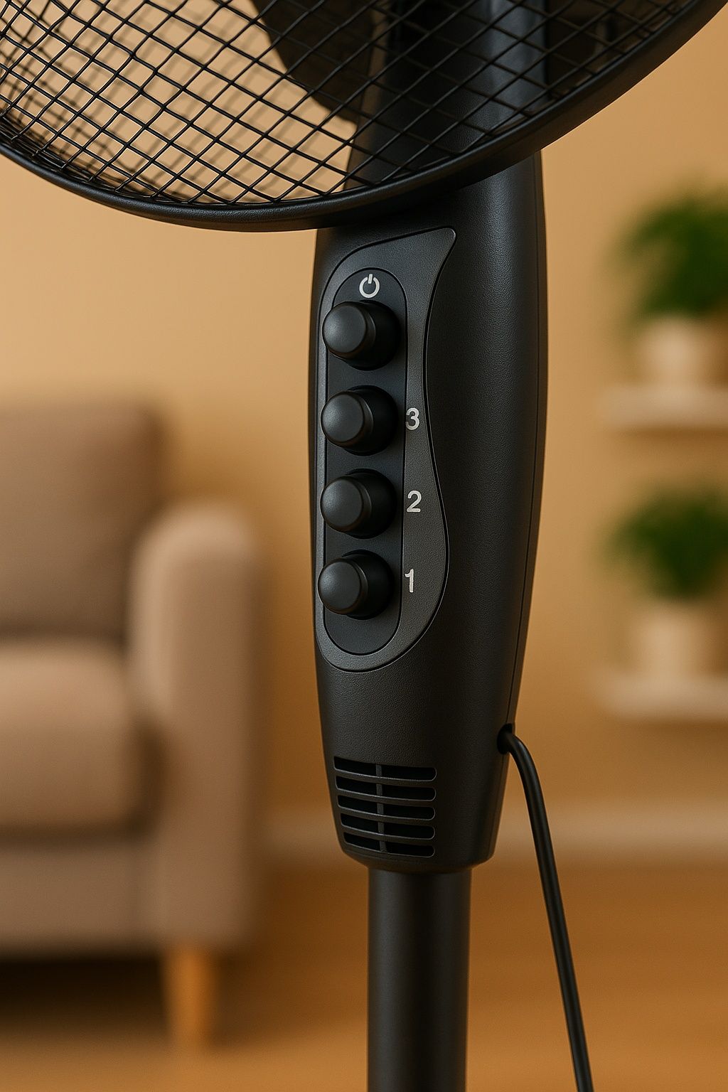 Wentylator Stojący 40cm 50W Oscylacja 3 Prędkości Dom Biuro