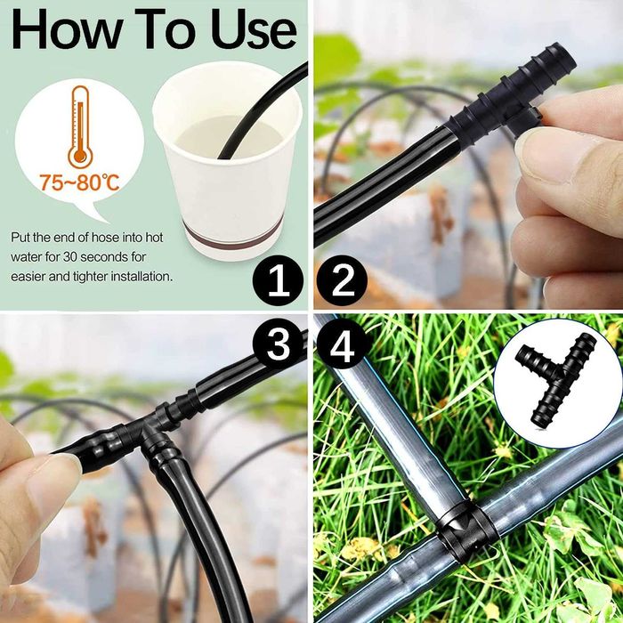 Zestaw 20 złączy 16 mm RYXZEN do systemu nawadniania ogrodu