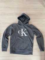 Bluza z kapturem Calvin Klein szara