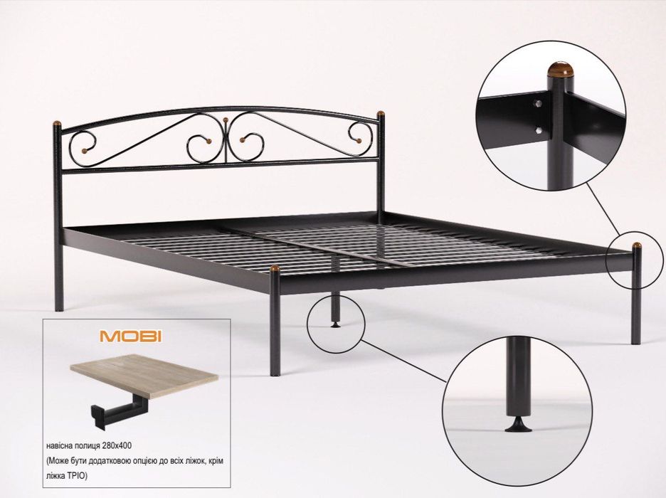 Ліжка Металеві Односпальні Полуторні Двоспальні Доставка Безкоштовна