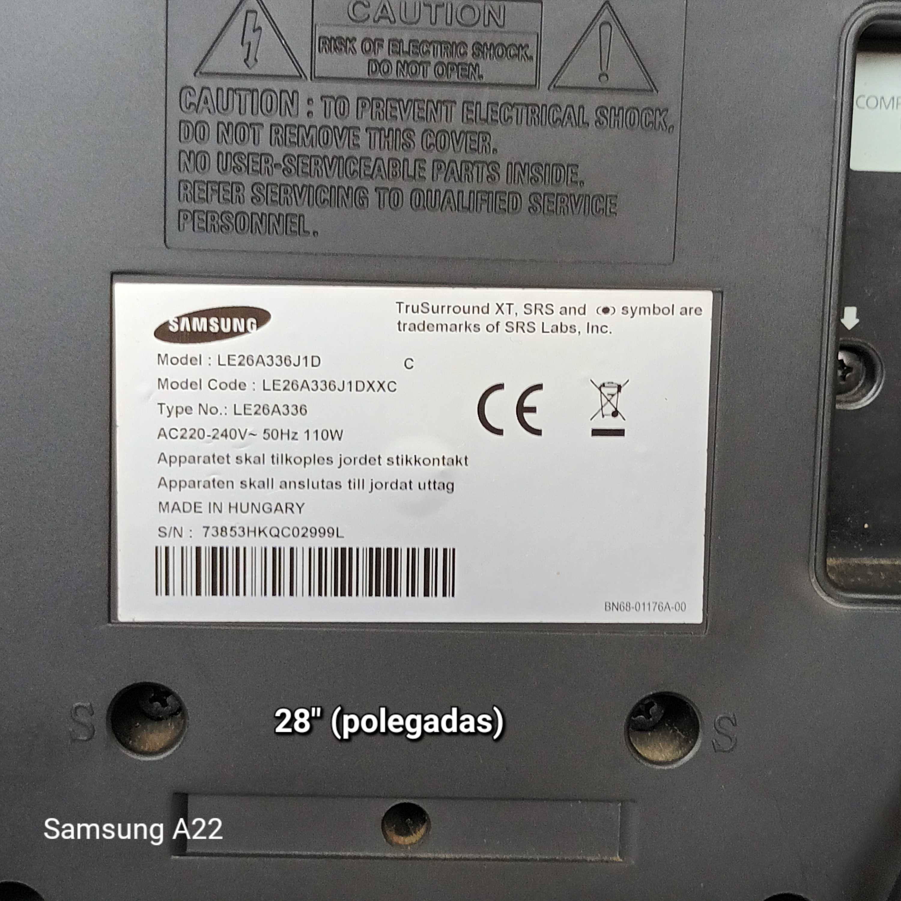 Vendo 2 televisores "Samsung", conforme fotos.