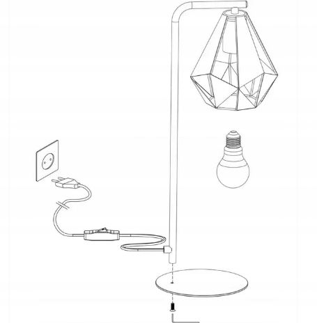 Lampka Stołowa Eglo Carlton Czarny 60 W, Lampka Nocna