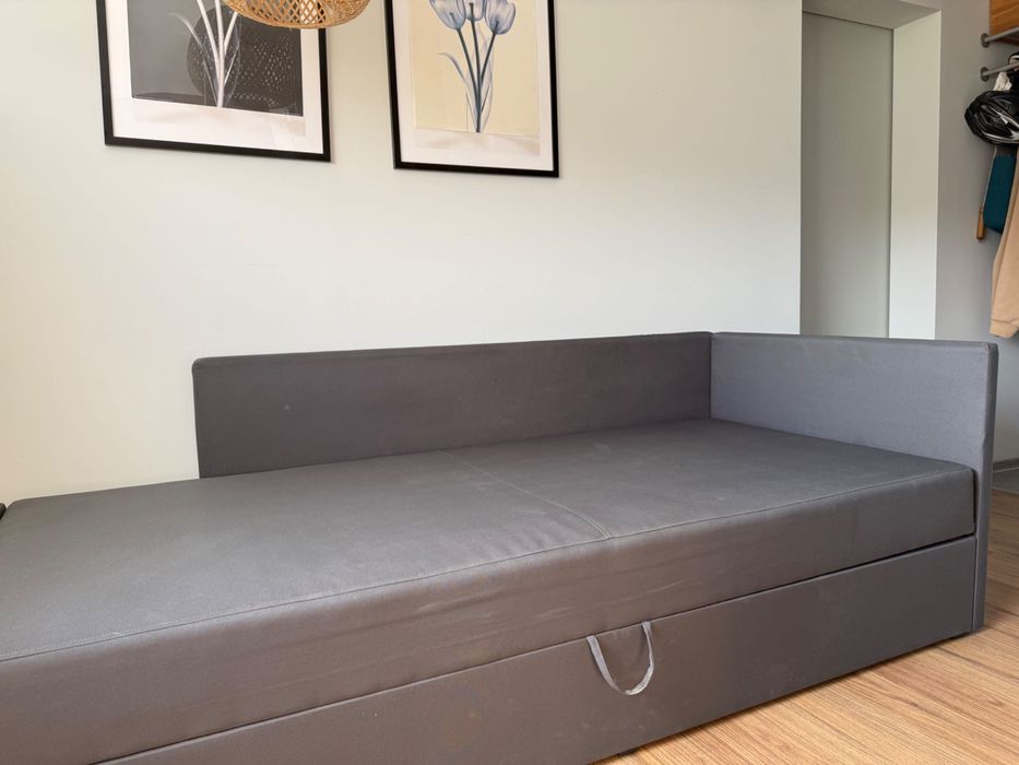 Ikea OTEREN tapczan, łóżko 90x200 szary
