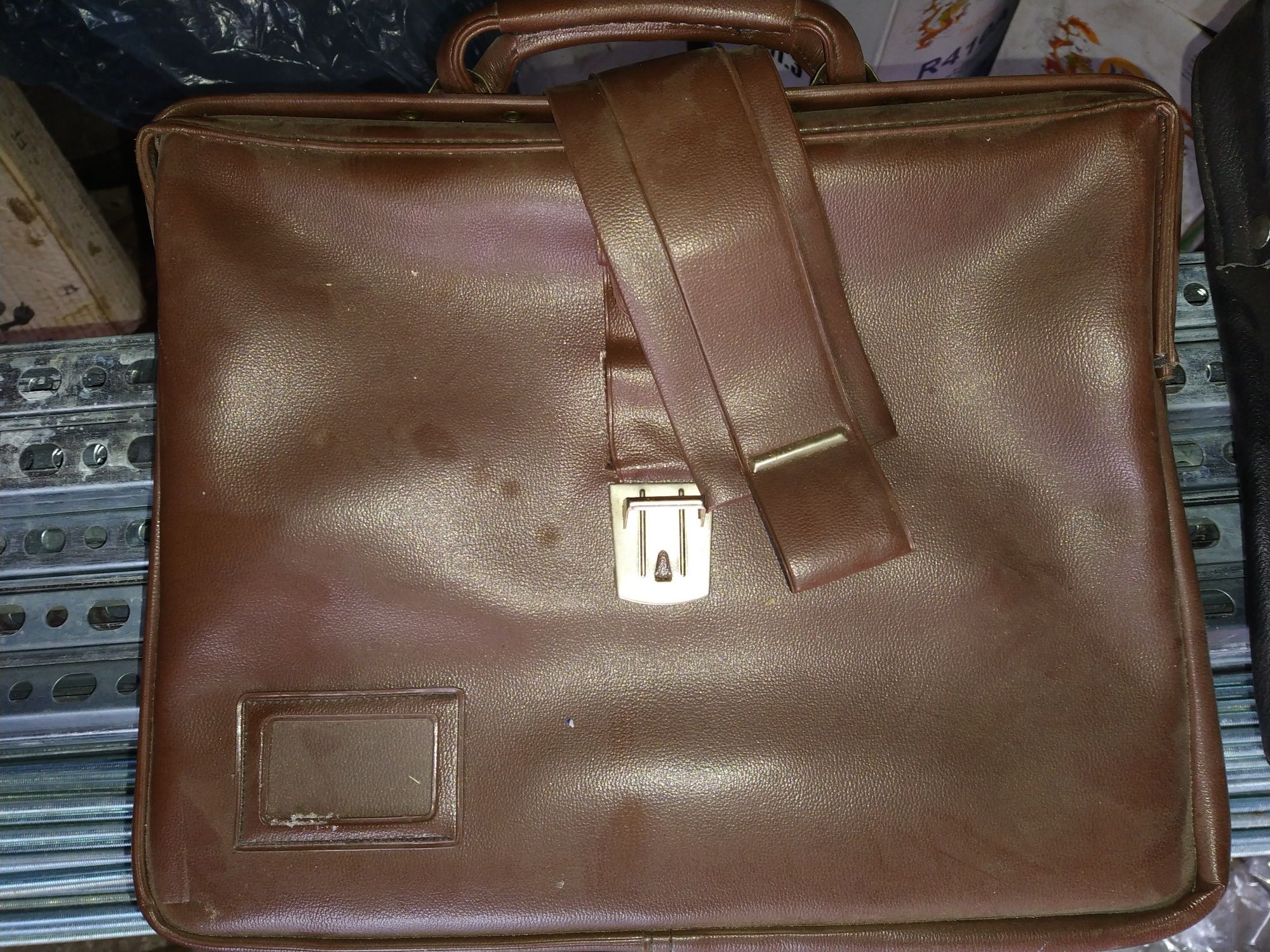 Портфель деловой СССР кожаная саквояж дипломат сумка винтаж ретро
