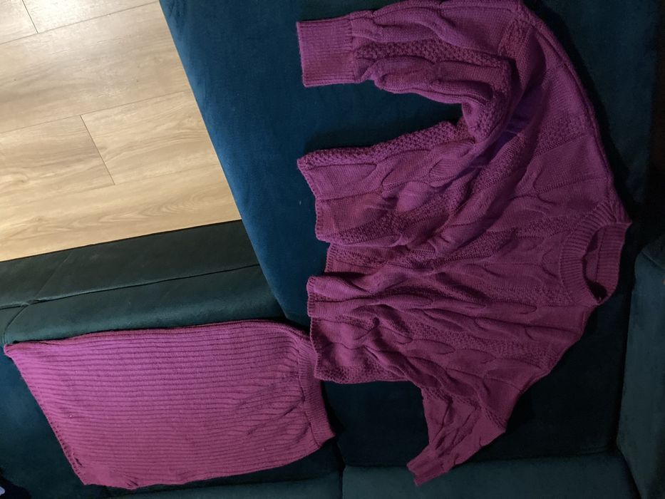 Sweter spodnica fioletowy