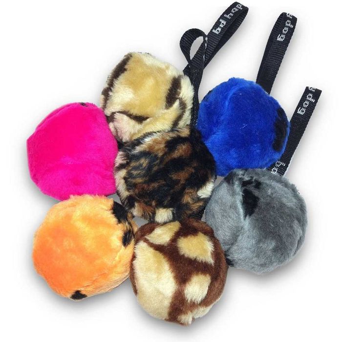 Piłka z materiału pluszowego z rączką - 11cm