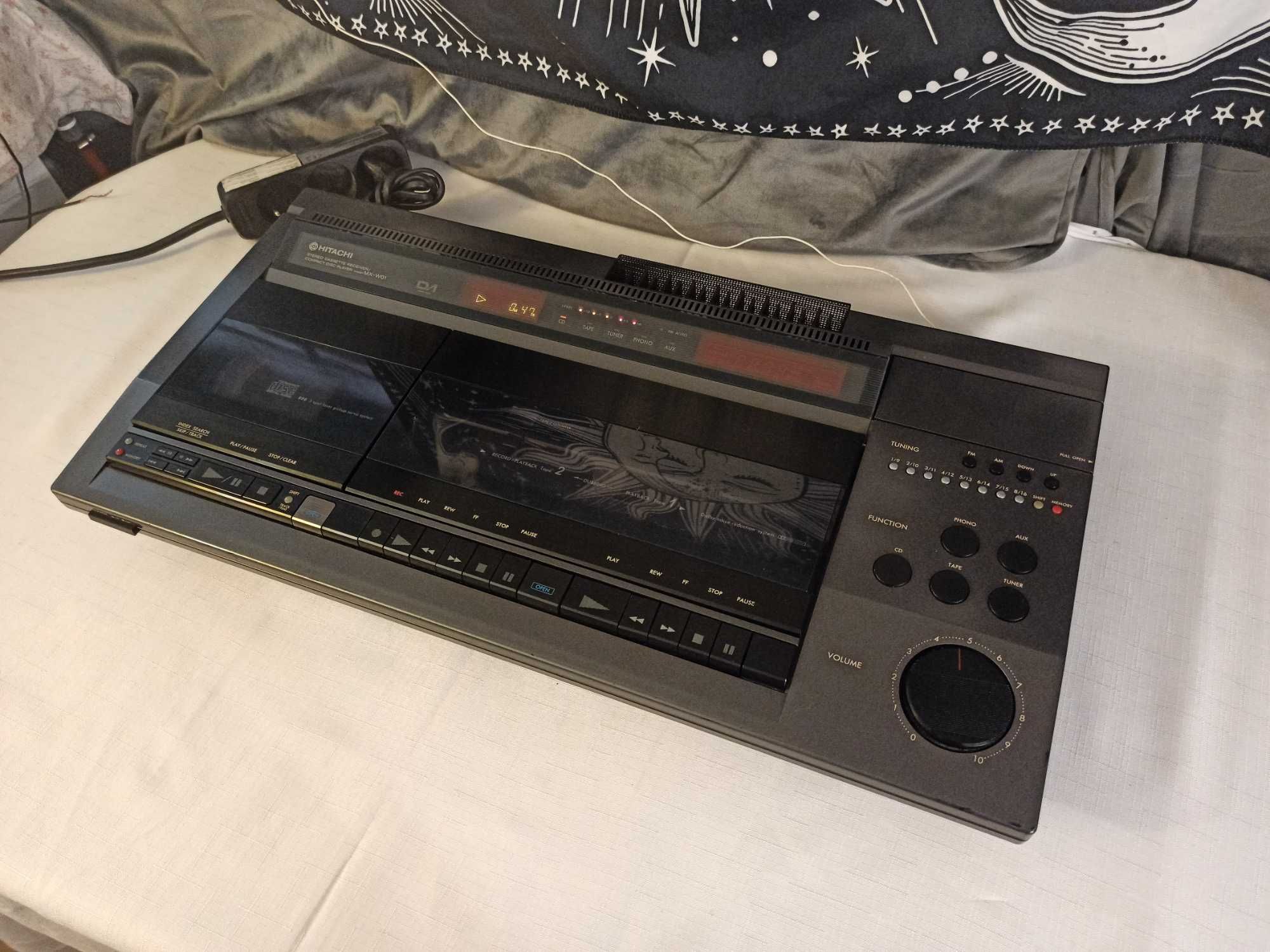 Amplituner wzmacniacz HITACHI MX-W01 z CD i magnetofonem KOMBAJN
