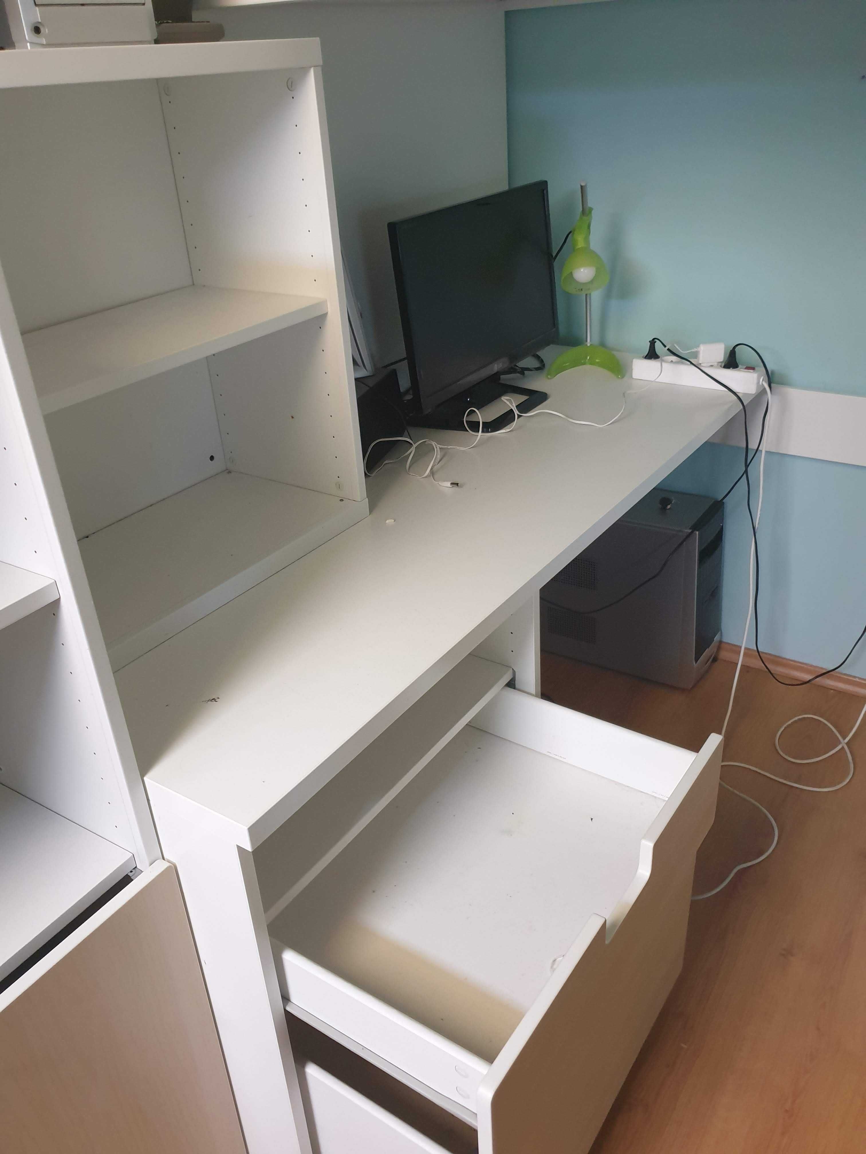 Łóżko piętrowe Ikea Samstad wraz z biurkiem i regałem + krzesło gratis