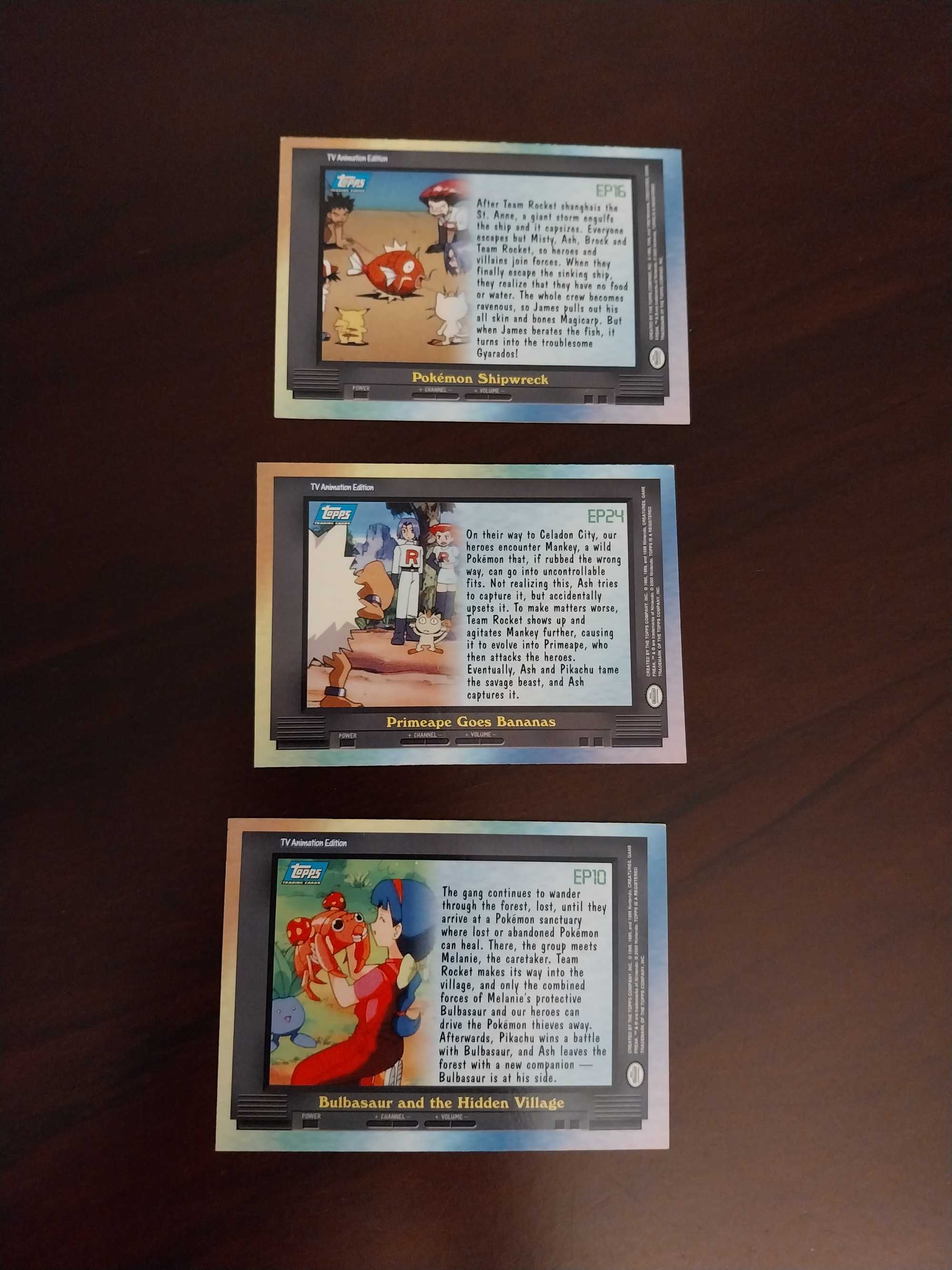 Lote 3 cartas Pokemon TV Animation Edition