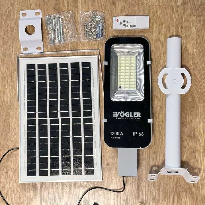 LAMPA SOLARNA LED MOCNA VOGLER 1200W czujnikiem ruchu i zmierzchu