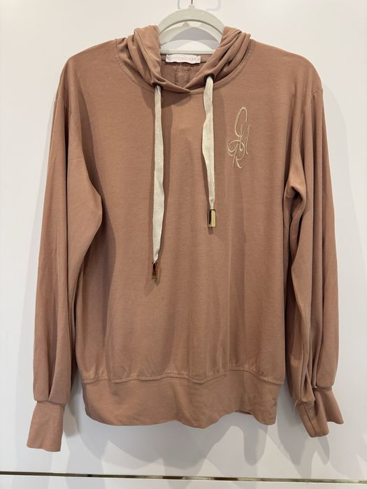 Dres bluza spodnie zestaw komplet damski prążek morela Cocomore 38