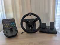zestaw kierownica logitech G saitek, pedały i boczny panel sterowania