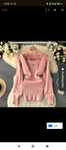 Cardigan de malha xale e vestido tomara que caia Rosa