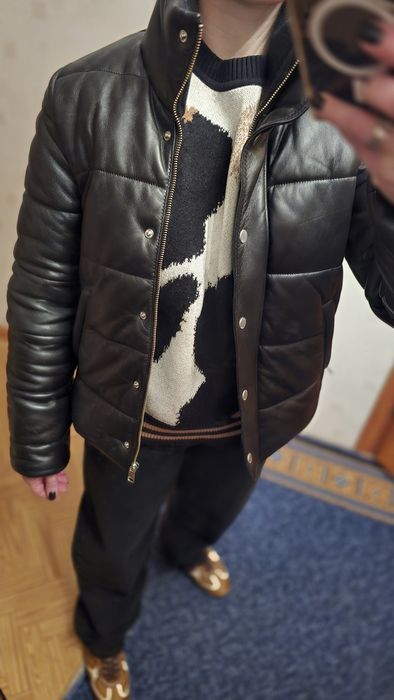 Шкіряна зимова куртка пуховик Tommy Hilfiger