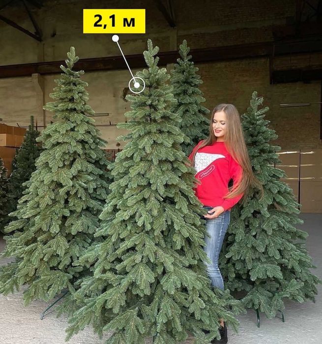 Новогодняя елка литая. Искусственная елка зеленая. Штучна ялинка лита