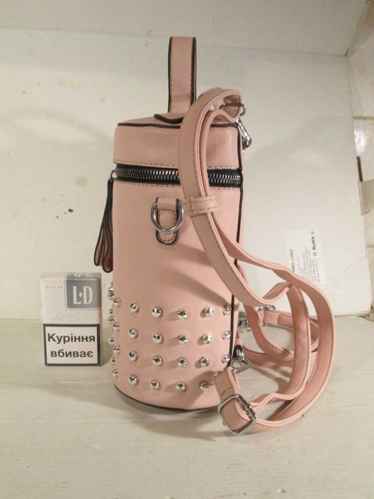Сумка рюкзак через плечо женская кожзам Sofiya розовая