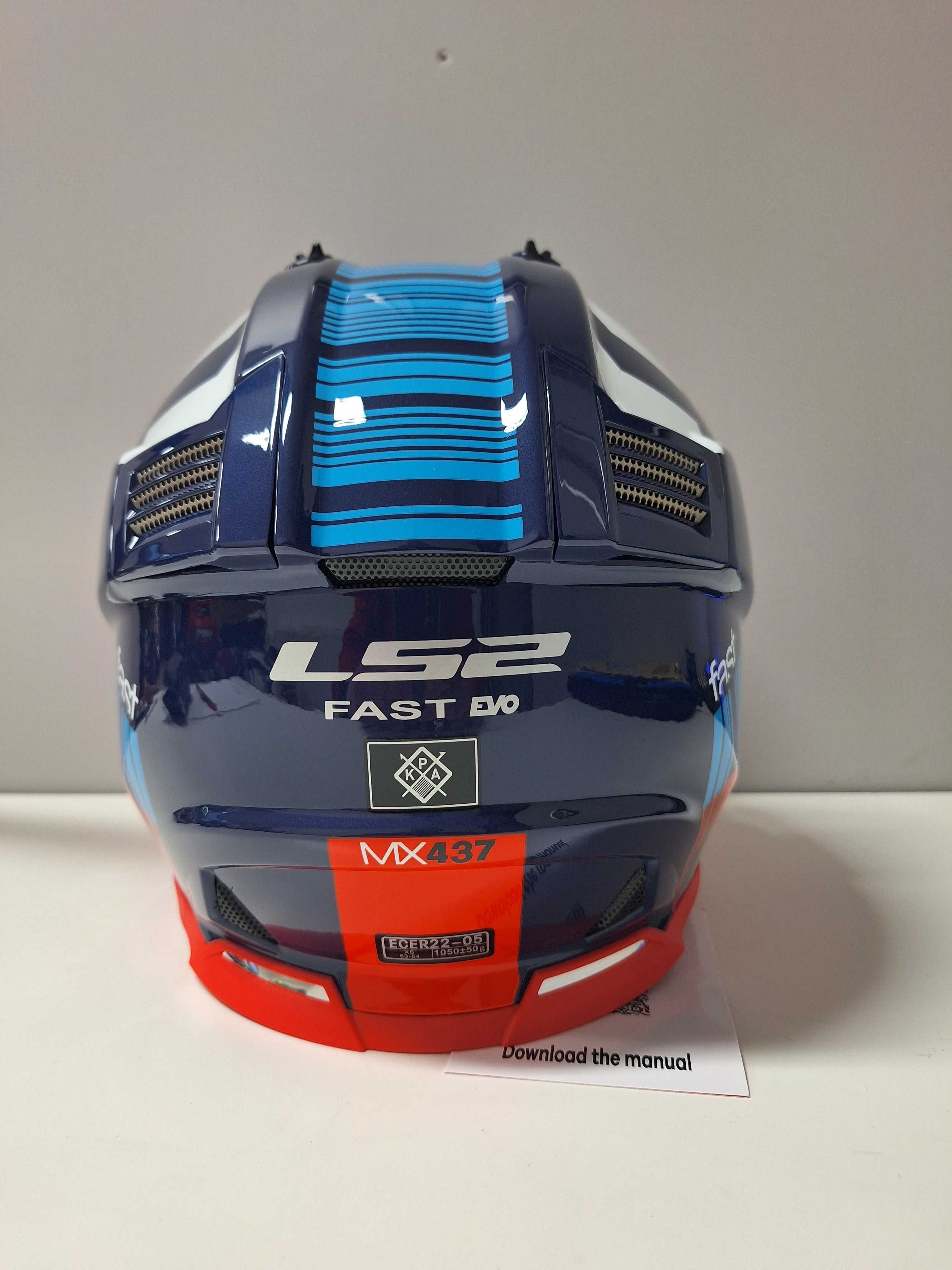 kask cross / quad LS2 MX437 FAST EVO XCODE RED BLUE