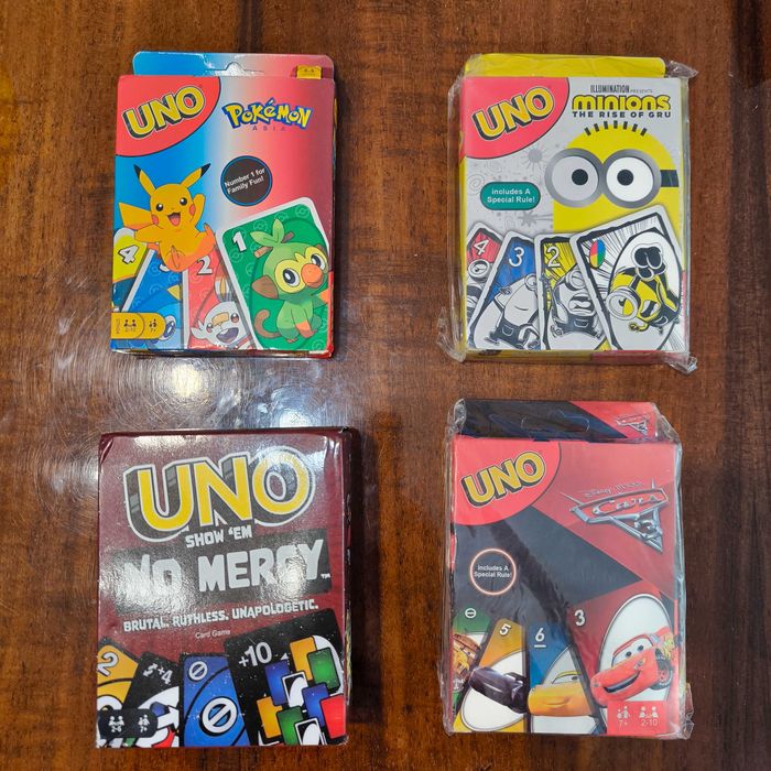 НОВАЯ Карточная настольная игра UNO Flip Уно Тачки/Пикачу/Миньоны/Merc