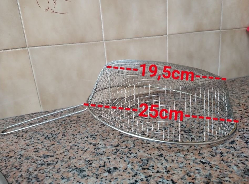 Cesto para fritos fritar fritadeira rede casa cozinha vivenda.