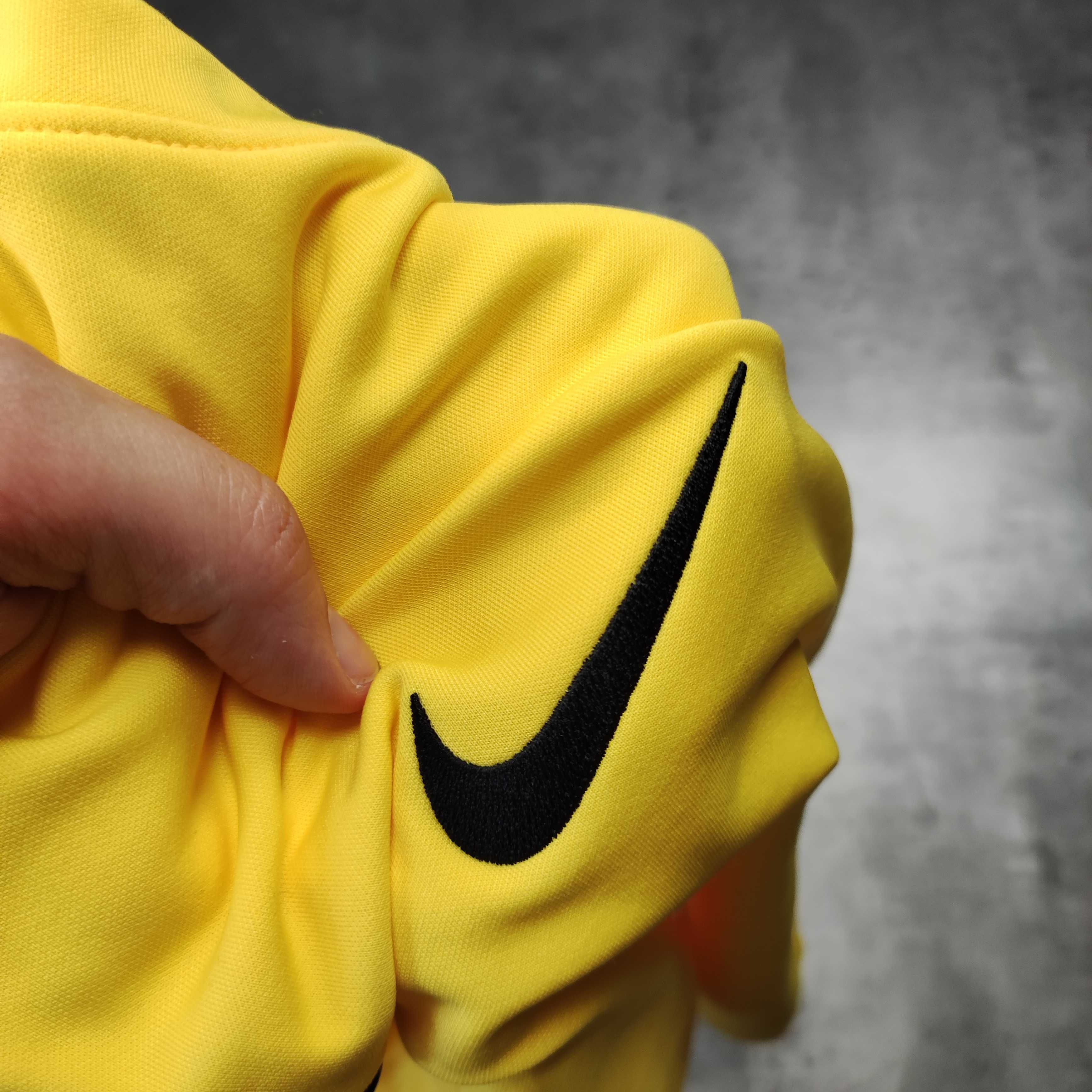 MĘSKA Bluza Sportowa Lekka Żółta Dri-Fit Bieganie Treningowa Nike Haft