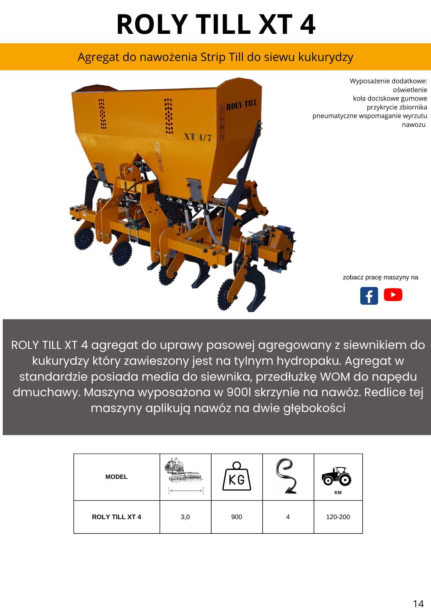 ROLY TILL XT4 agregat do siewu pasowego strip till uprawa pasowa kuhn