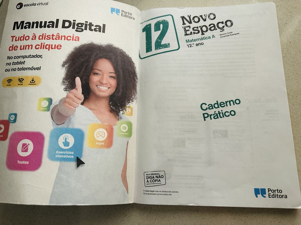 Caderno prático e de autoavaliação Matemática A “NOVO ESPAÇO” 12.º ano
