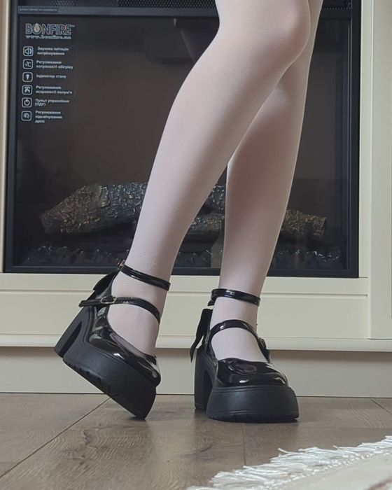 Туфлі на платформі глянцеві, мері джейн, лоліта.