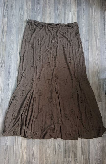 Красивая юбка макси с вышивкой большой размер батал xxl
