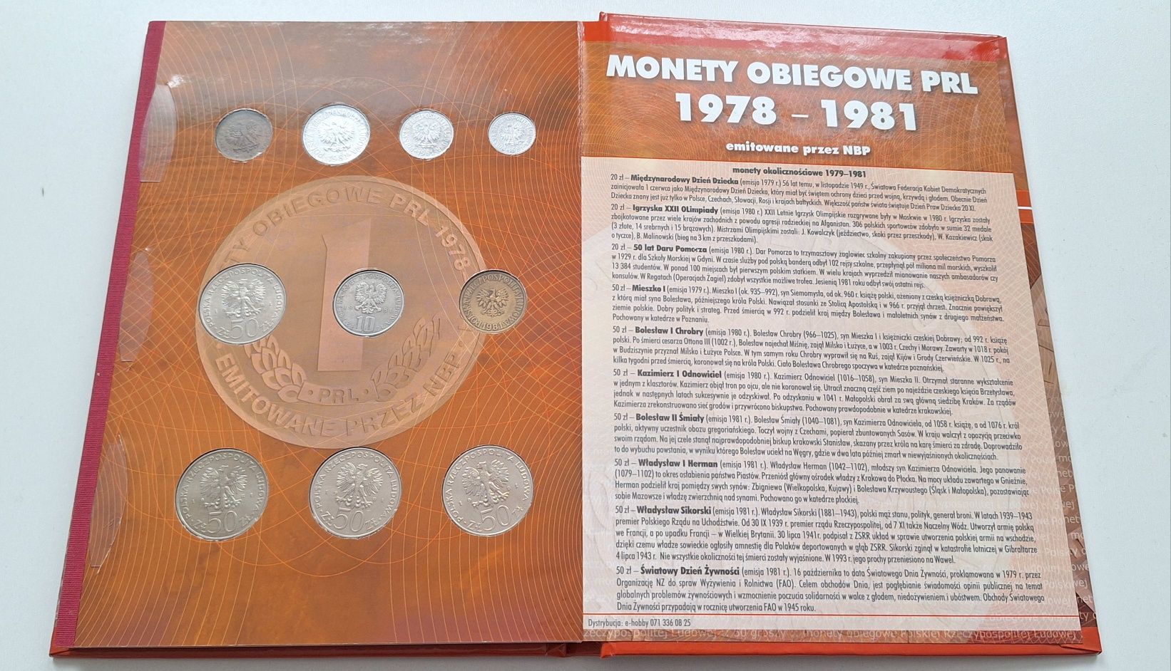 Album z monetami PRL 1978 - 1981 kompletny klaser kolekcjonerski