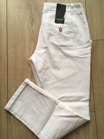 Spodnie Cygaretki Mango 34 białe NOWE