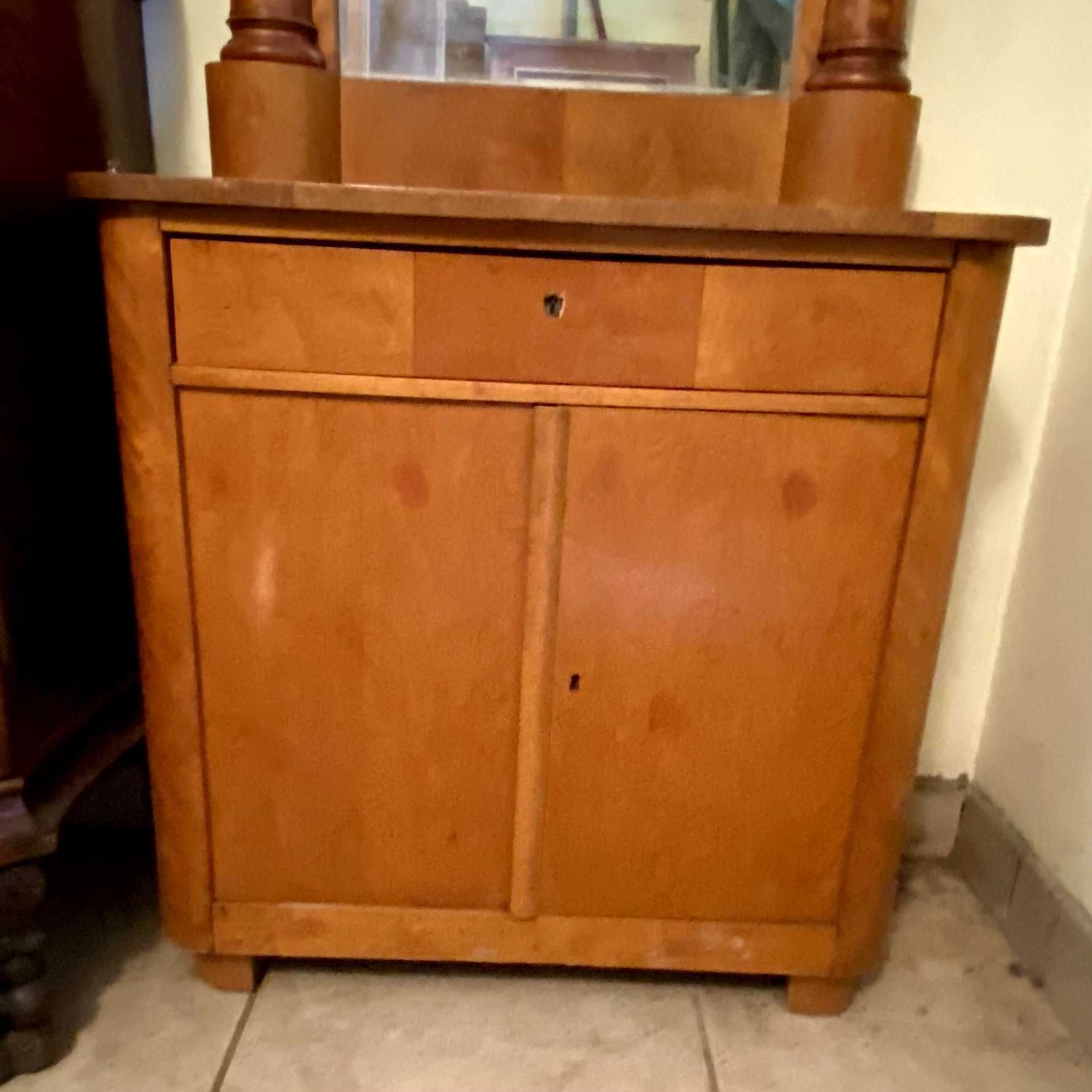 Lustro duże z konsolą, biedermeier, XIX wiek.