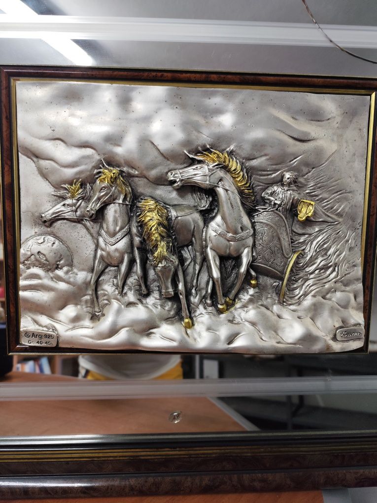 Quadro espetacular em prata maciça 925 Italiana.