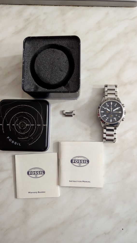 Часы Fossil blue chronograph, годинник США хронограф