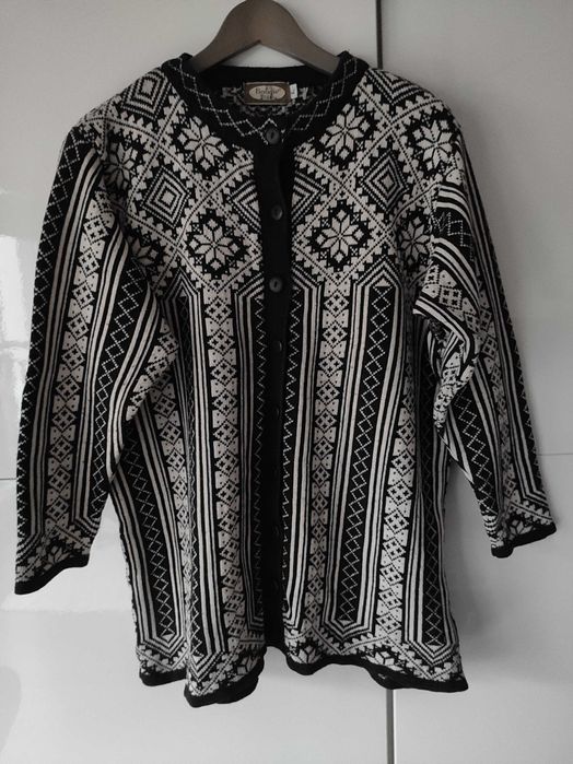Ciepły długi sweter kardigan 100% bawełna