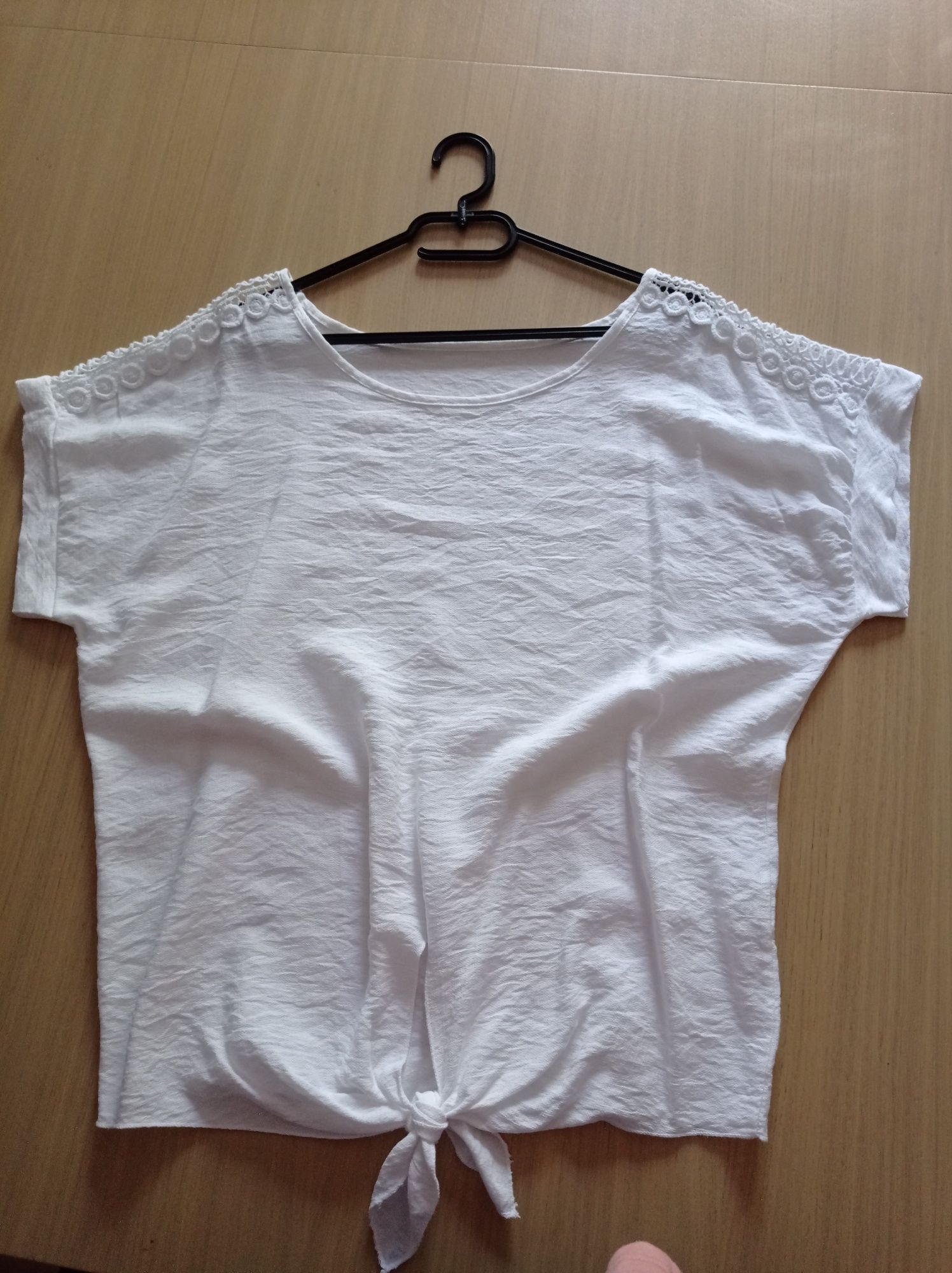 Biała lniana bluzka r. L/XL