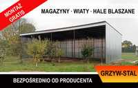 Garaż Blaszany , Wiata o wymiarach 16x8m otwarta - GrzywStal