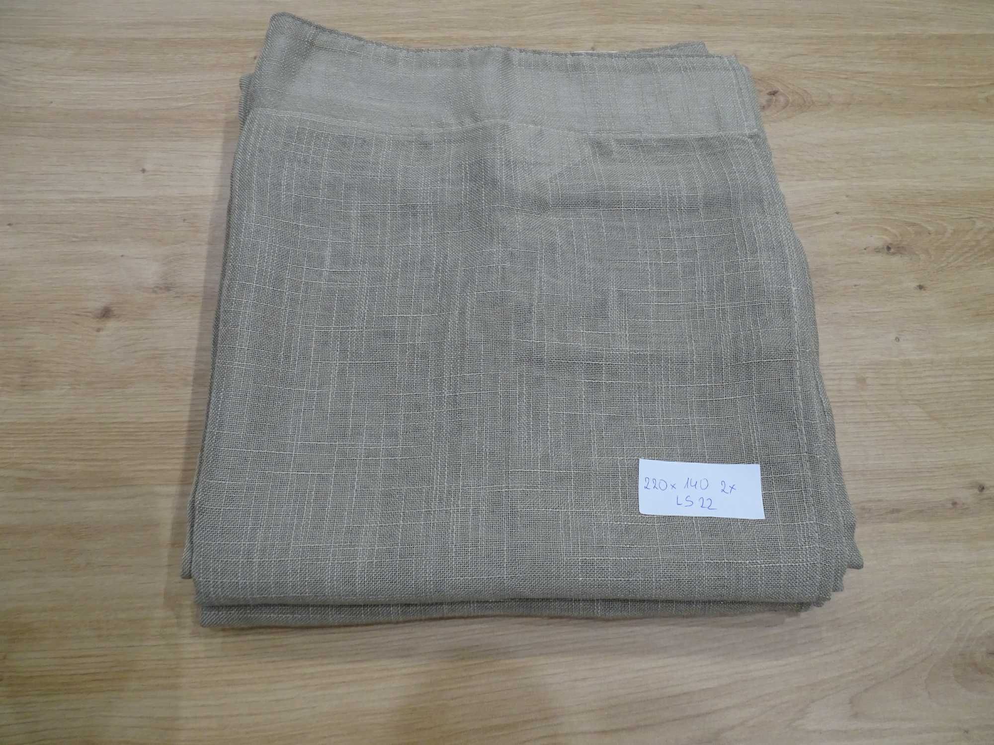 Zasłona khaki komplet 2 sztuk 220X140