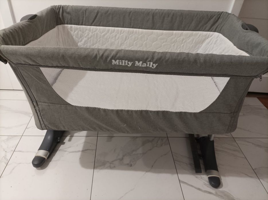 Łóżeczko dostawne Milly Mally Side by Side – szare