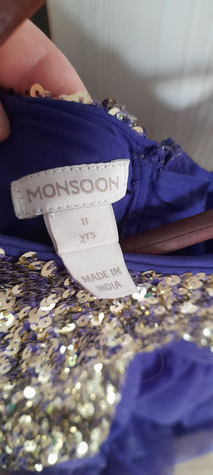 Monsoon suknia sukienka wieczorowa imprezowa 10-11, 140-146 cekiny