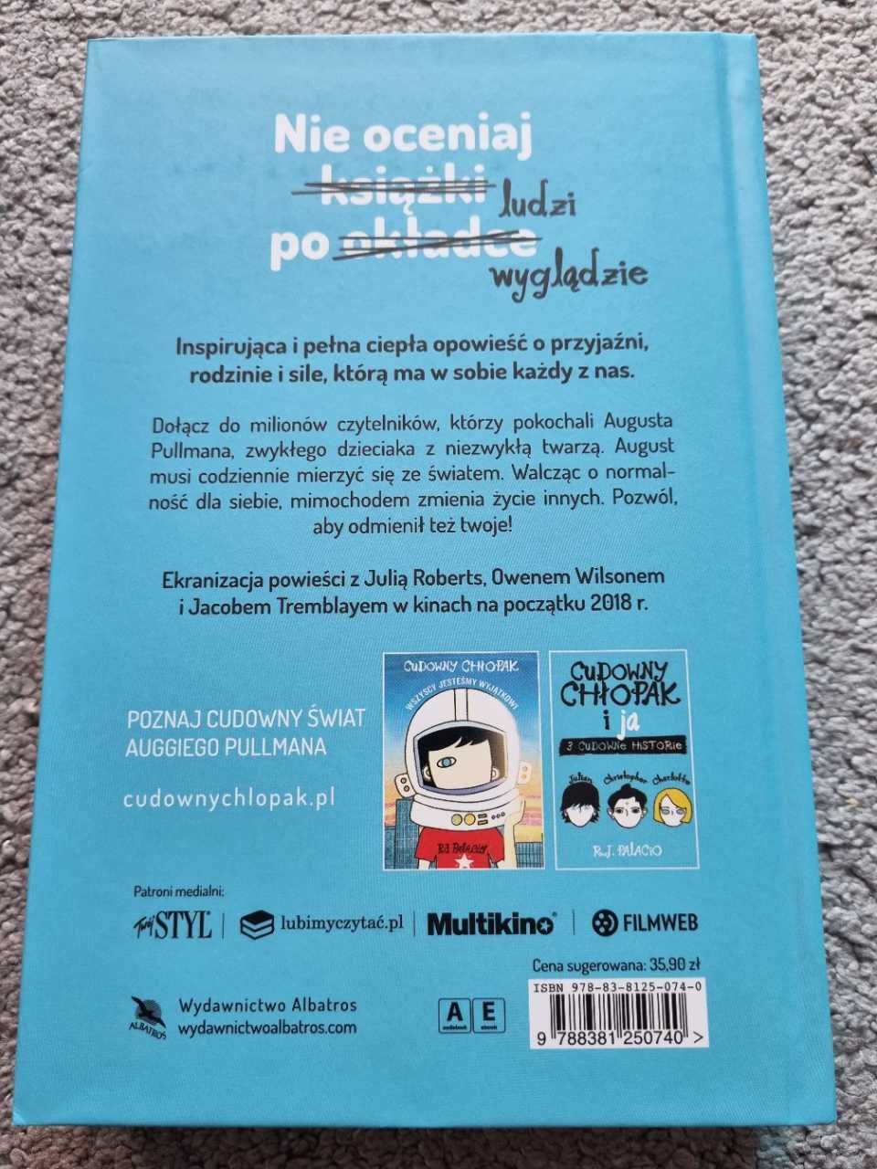 Książka "Cudowny chłopak" R.J. Palacio