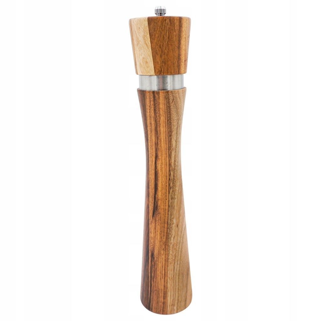 młynek z akacjowego drewna ceramika 31cm.