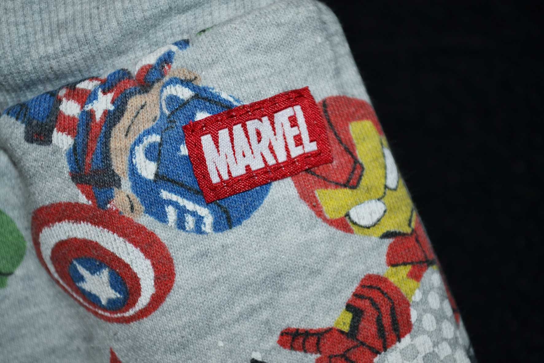 Серые спортивные штаны с супер героями Марвел Marvel Tu на флисе