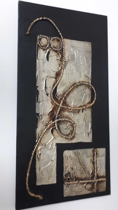 Tela abstrata com corda