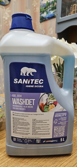 Рідкий пральний порошок для прання Sanitec (Італія) 5л