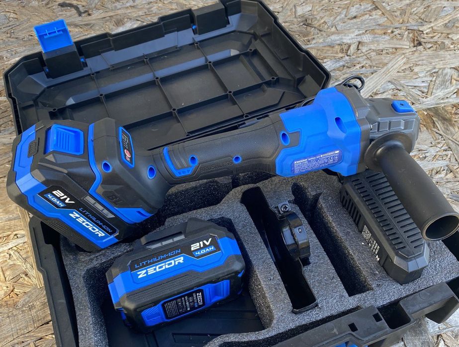 Акумуляторна безщіткова болгарка Zegor(Польща) 2акб 4а